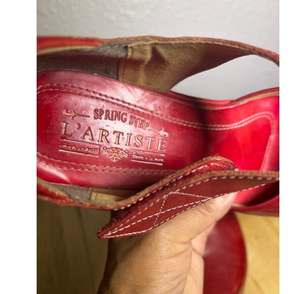 Spring Step womens L'artiste Red Glossy Leather Mary Jane size 40/  9- 9.5 - Picture 7 of 9